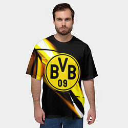 Футболка оверсайз мужская Borussia спортивная геометрия, цвет: 3D-принт — фото 2