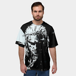 Футболка оверсайз мужская Ведьмак черно-белый портрет, цвет: 3D-принт — фото 2