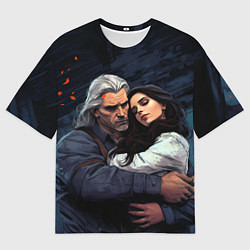 Футболка оверсайз мужская Йеннифэр и Геральт, цвет: 3D-принт