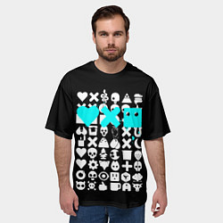 Футболка оверсайз мужская Love Death and Robots синий, цвет: 3D-принт — фото 2