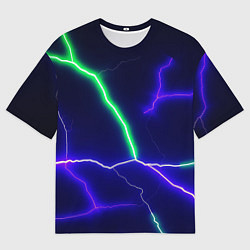 Мужская футболка оверсайз Multicolored lightning