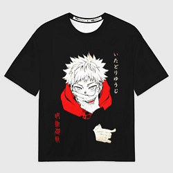 Мужская футболка оверсайз Магическая битва Итадори двуликий