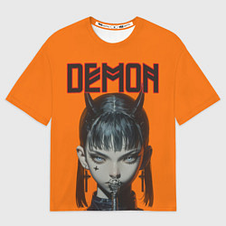 Мужская футболка оверсайз Девушка демон