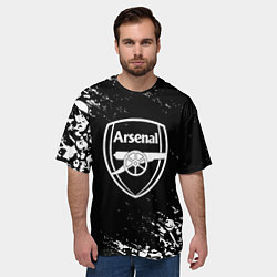 Футболка оверсайз мужская Арсенал черепа краски, цвет: 3D-принт — фото 2
