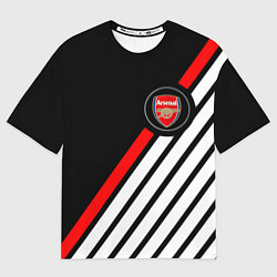 Мужская футболка оверсайз Арсенал геометрия полосы