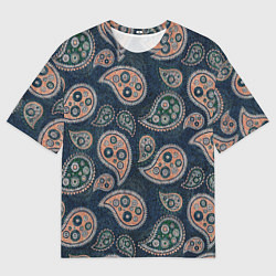 Мужская футболка оверсайз Индийский деним