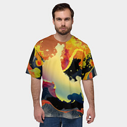 Футболка оверсайз мужская Завораживающее пламя, цвет: 3D-принт — фото 2