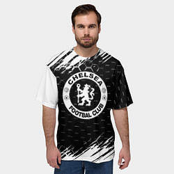 Футболка оверсайз мужская Chelsea штрихи красок текстура, цвет: 3D-принт — фото 2
