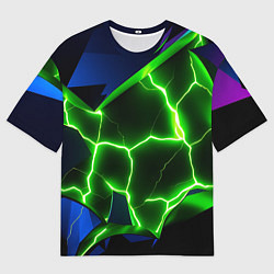 Мужская футболка оверсайз Neon green glow