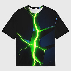 Мужская футболка оверсайз Neon green glow