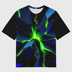 Мужская футболка оверсайз Neon green glow