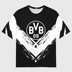 Мужская футболка оверсайз Borussia белые краски линии