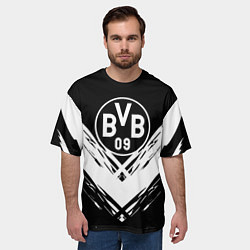 Футболка оверсайз мужская Borussia белые краски линии, цвет: 3D-принт — фото 2