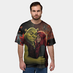 Футболка оверсайз мужская Шрек и принцесса Фиона, цвет: 3D-принт — фото 2