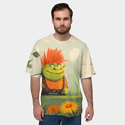 Футболка оверсайз мужская Маленький Шрек с рыжими волосами, цвет: 3D-принт — фото 2