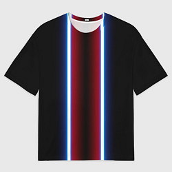 Футболка оверсайз мужская Color white blue red neon, цвет: 3D-принт