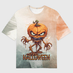 Футболка оверсайз мужская Тыква монстр, цвет: 3D-принт