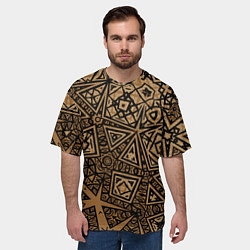 Футболка оверсайз мужская Золотая метаморфоза на черном, цвет: 3D-принт — фото 2