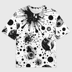 Мужская футболка оверсайз Паттерн из абстрактных клякс - нейроарт