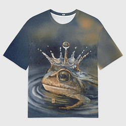 Футболка оверсайз мужская Акварельная Царевна-лягушка и капля, цвет: 3D-принт