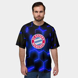 Футболка оверсайз мужская FC Bayern Mnchen соты, цвет: 3D-принт — фото 2
