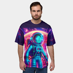 Футболка оверсайз мужская Морти в одиночестве на неоновой планете, цвет: 3D-принт — фото 2