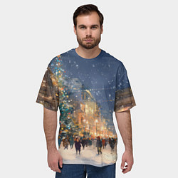 Футболка оверсайз мужская Новый год в Москве новогодняя елка, цвет: 3D-принт — фото 2