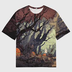 Мужская футболка оверсайз Призрачный лес