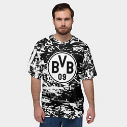Футболка оверсайз мужская Боруссиа белые краски, цвет: 3D-принт — фото 2