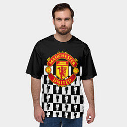 Футболка оверсайз мужская Манчестер Юнайтед люди паттерн, цвет: 3D-принт — фото 2