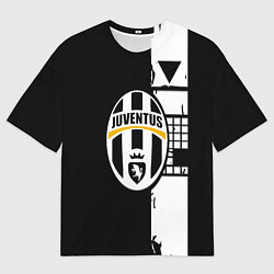 Футболка оверсайз мужская Ювентус геометрия белая, цвет: 3D-принт