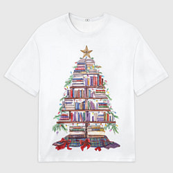 Футболка оверсайз мужская Ёлка из книг, цвет: 3D-принт