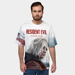 Футболка оверсайз мужская Грейс Эшкрофт Resident evil requiem, цвет: 3D-принт — фото 2