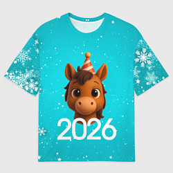 Футболка оверсайз мужская Голова лошадки, цвет: 3D-принт