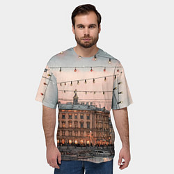 Футболка оверсайз мужская Новогодний зимний Питер, цвет: 3D-принт — фото 2