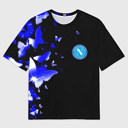 Мужская футболка оверсайз Наполи бабочки текстура