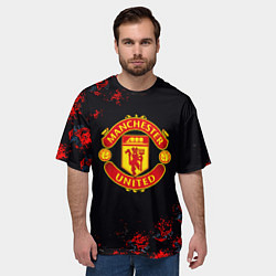 Футболка оверсайз мужская Манчестер Юнайтед самураи, цвет: 3D-принт — фото 2