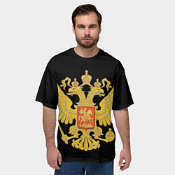 Футболка оверсайз мужская Герб России: золото, цвет: 3D-принт — фото 2