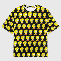 Мужская футболка оверсайз Лиза Симпсон: узор