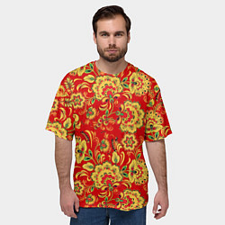 Футболка оверсайз мужская Хохлома, цвет: 3D-принт — фото 2