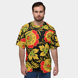 Футболка оверсайз мужская Хохлома, цвет: 3D-принт — фото 2