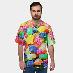 Футболка оверсайз мужская Мармеладные мишки, цвет: 3D-принт — фото 2