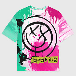 Футболка оверсайз мужская Blink-182: Purple Smile, цвет: 3D-принт
