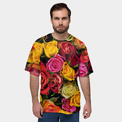 Футболка оверсайз мужская Ассорти из роз, цвет: 3D-принт — фото 2