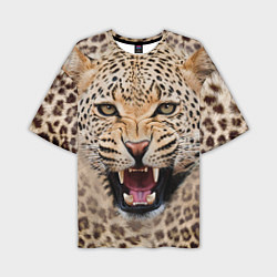 Футболка оверсайз мужская Взгляд леопарда, цвет: 3D-принт