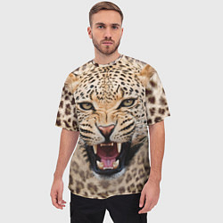Футболка оверсайз мужская Взгляд леопарда, цвет: 3D-принт — фото 2