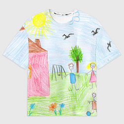 Футболка оверсайз мужская Детские рисунки, цвет: 3D-принт