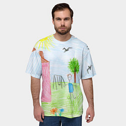 Футболка оверсайз мужская Детские рисунки, цвет: 3D-принт — фото 2