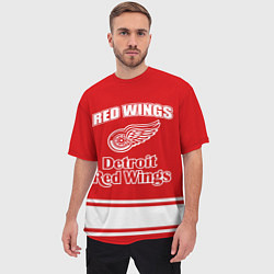 Футболка оверсайз мужская Detroit red wings, цвет: 3D-принт — фото 2