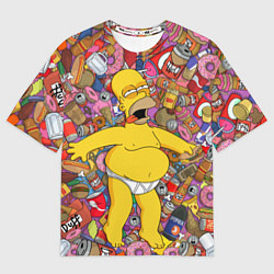 Футболка оверсайз мужская Рай Гомера, цвет: 3D-принт